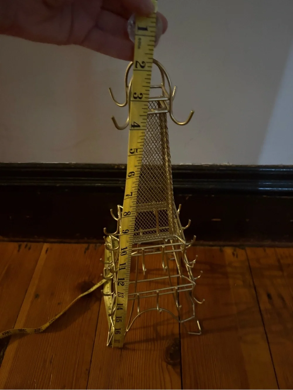 Gold Eiffel Tower Jewelry/Accessory Stand with Crystal Top